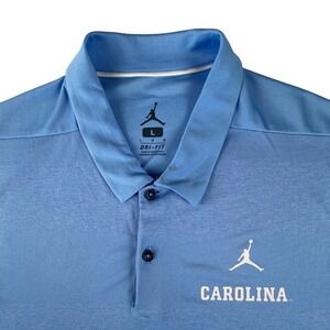 Jordan Brand UNC Tar Heels Dri-FIT Polo Shirt Mens Large University Blue Golf